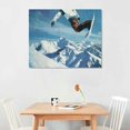 thumbnail image 2 of Orinice Snowboarding Mountains Sky Fine Art Aesthetic Poster & Print Wall Painting for Home Decor 20x16in, 2 of 6