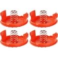 thumbnail image 1 of Reemplazo de hilo para desbrozadora, sistema de alimentación automática de carrete de repuesto con fuerza centrífuga, 4 tapas de carrete + 4 resortes para patios, césped, jardines, cultivos y, 1 of 5