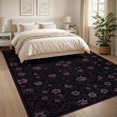 thumbnail image 3 of ODIKA 8'x10' Washable Area Rug Gothic Pointed Pink Motif Ornate Detail Purple Flower Vinyl Witchy for Dining Room, Large Office, Lounge, Non-Slip Chair-Friendly Mat, 3 of 7
