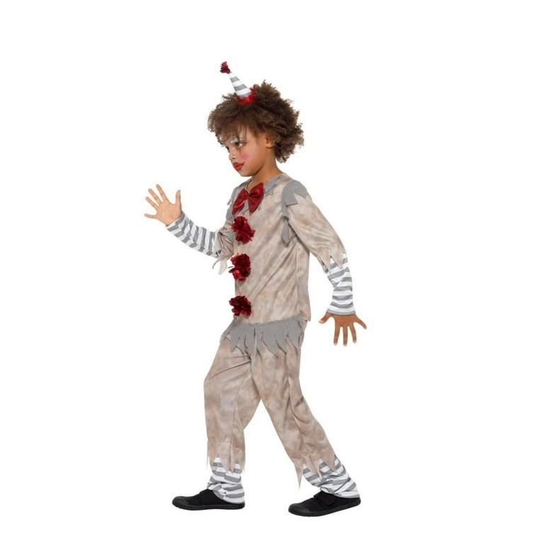 Vintage Clown Boy Costume Child Grey Red Vintage Clown Boy Costume Child Grey Red