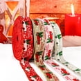thumbnail image 2 of Visland 1 Roll Christmas Ribbon Festive Ornamental Lightweight Glittery Printed Gift Packing Decoration Ribbon for Party, 2 of 7