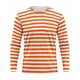thumbnail image 4 of Ceisia Men's Spring Fall Casual Regular Fit Crew Neck Long Sleeve T-Shirt Multi-Color Striped Cotton-Like Jersey Stretch Fabric Orange L Gifts, 4 of 6
