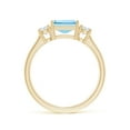 thumbnail image 2 of ANGARA Natural Square 1.35 ct Aquamarine and Diamond Three Stone Ring in 14K Yellow Gold for Women (Size-7mm) | March Birthstone, Anniversary, Jewelry Gift for Women | Natural Aquamarine Ring, 2 of 9