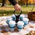 thumbnail image 5 of Foldable Rotating Cup Holder, Portable Multi Cup Carrier for Coffee Cups and Wine Glasses, Plastic Storage Rack for Party and Travel, 5 of 6