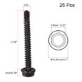 thumbnail image 2 of Uxcell Hex Washer Self Drilling Screws, #10 x 1-7/8" 410 Stainless Steel Sheet Metal Screw 25 Pack, 2 of 5