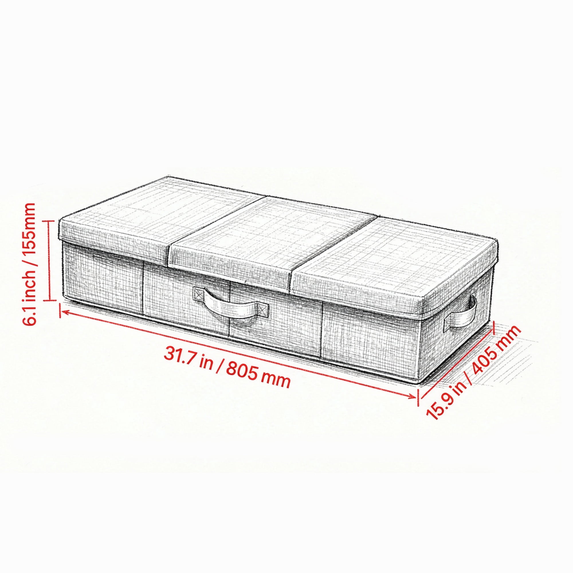 2 Pack 48L Under Bed Storage Containers with Lids, Low Profile Gray Drawer Bins for Blankets & Shoes