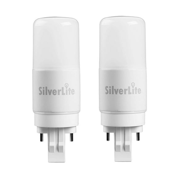 Silverlite [Plug&Play] 7w(18w CFL Equivalent) LED Stick PL Bulb GX23-2 Pin Base, 700LM, Soft White(2700k), Driven by 120-277V and CFL Ballast, UL Listed,2 Pack