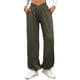 thumbnail image 3 of Pantalones Deportivos de Cintura Alta con Bolsillos para Mujer, Pantalones de Yoga Holgados e Informales Verde XXL, 3 of 9