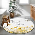 thumbnail image 3 of Spring Yellow Floral Round Area Rug 3Ft Washable Small Circle Rugs for Kitchen Entryway, Farmhouse Country Flower Butterflies Non-Slip Carpet Floor Mats Indoor Outdoor Carpet Runner Home Decor, 3 of 8