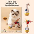 thumbnail image 2 of Self-Righting Cat Tumbler Toy – Interactive Wobble & Rolling Ball with Colorful Feathers, Battery-Free Silent Play for Indoor Kittens & Cats Exercise(RL A 1 PC), 2 of 5