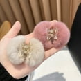 thumbnail image 4 of opvise Hair Claw Strong Claws Fadeless Fall-resistant Non-shedding Non-slip Fluffy Fur Balls Fall Winter Plush Hair Clip Hair Accessory Grey, 4 of 8