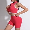 thumbnail image 4 of Hessimy Two Piece Casual Workout Sets for Women Athletic 2 Piece Summer Outfits Lounge Matching Sets Clothing(Red,M), 4 of 7