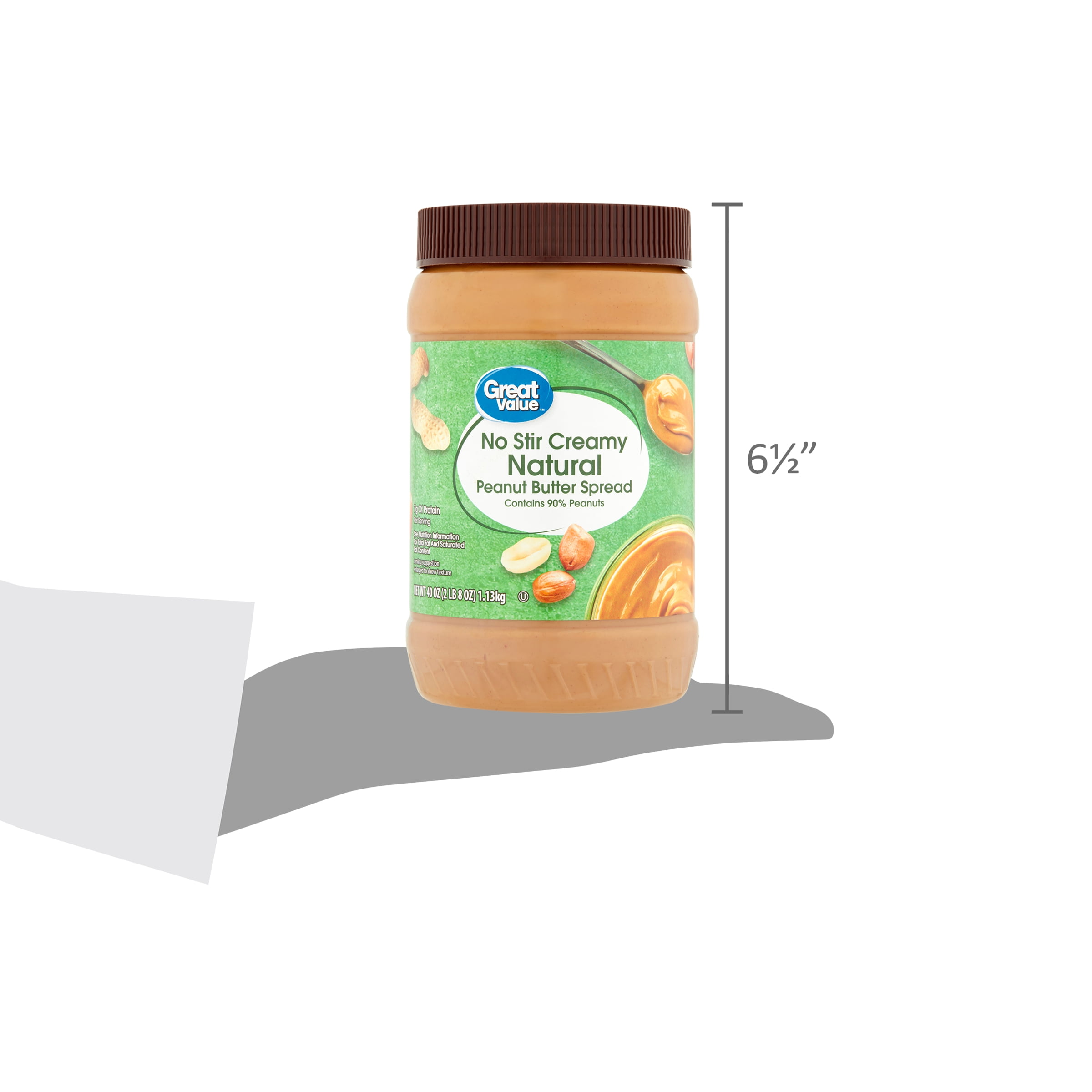 Great Value No Stir Creamy Natural Peanut Butter Spread 40 oz Walmart