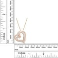 thumbnail image 5 of AFFY Round Cut White Natural Diamond Double Heart Pendant Necklace In 14K Rose Gold Over Sterling Silver (0.10 cttw, I-J Color, I2-I3 Clarity) With 18" Chain, 5 of 7