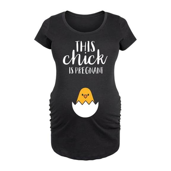 Instant Message - This Chick Is Pregnant - Maternity Scoop Neck T-Shirt