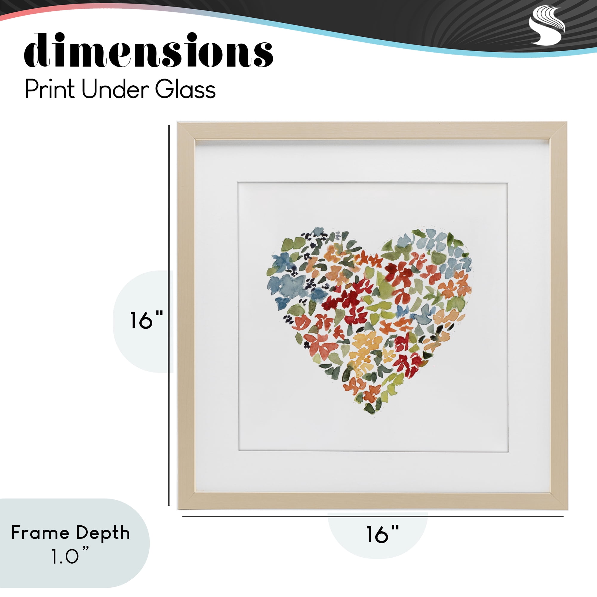 Stupell Industries Blooming Earth Tone Heart Birch Framed Print Under Glass, design by Lanie Loreth