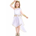 thumbnail image 4 of RFQWOVSR Girls Ancient Greek Style White Off Shoulder Dress Halloween Performance Outfit 4-6 Years, 4 of 5