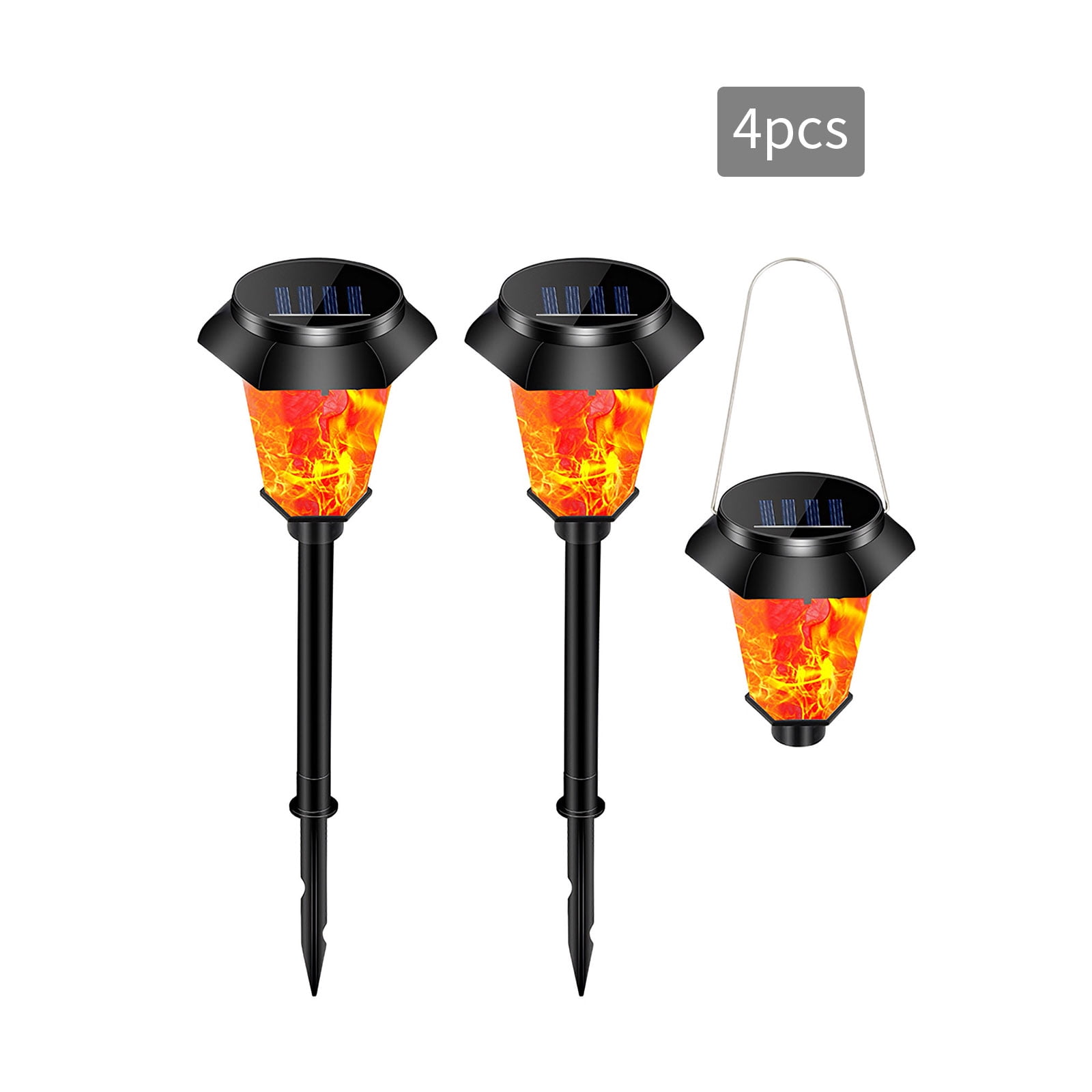 4PCS 12 LED Outdoor Solar Torch Flickering Flame Light Garden Waterproof Lamps 