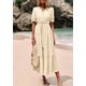 thumbnail image 3 of Vestido midi PRETTYGARDEN para mujer, verano 2025, cuello en V con bolsillos, 3 of 9