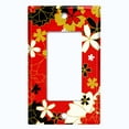 thumbnail image 5 of Metal Light Switch Plate Cover Japanese Flower Pattern Red Wallpaper FLW036, 5 of 13