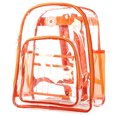 thumbnail image 1 of K-Cliffs Heavy Duty Clear Backpack High Quality See Through Student School Bookbag Deluxe Transparent Security Work Bag Travel Daypack Orange, 1 of 5