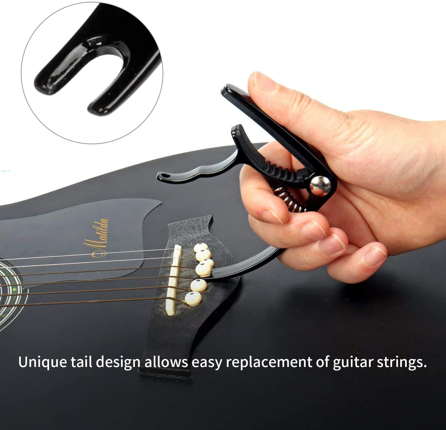 Clip-On Tuner Digital Electronic Tuner Acoustic with LCD Display for Guitar Ukulele Violin Olice Guitar Tuner and Guitar Capo Set Bass Banjo