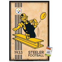 NFL Pittsburgh Steelers - Retro Logo 14 Wall Poster with Push Pins, 22.375" x 34"