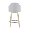 thumbnail image 7 of LumiSource Natural Wood, Chrome, Light Grey Fabric Ahoy Counter Stool - Set of 2, 7 of 7