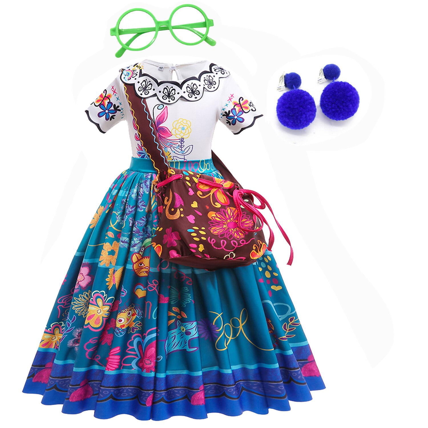 LCXYYY Dolores Cosplay Kostüm Für Mädchen – Mirabel Schwestern Kleid Mit Tasche, Größen 90-160 Cm, Für Halloween & Karneval