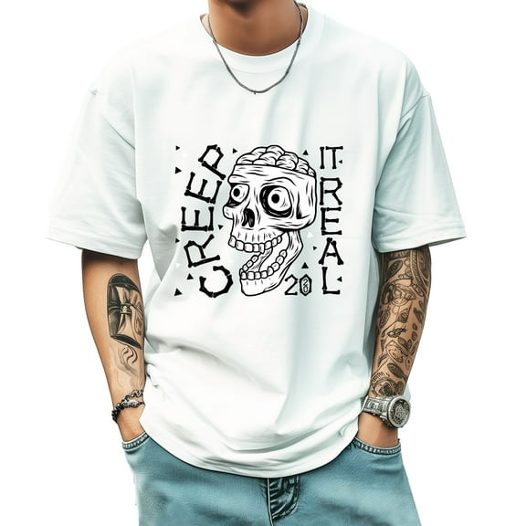 Graphic Tees for Men Summer New Print Casual Tee Fashion Trend Sports Shirt Select