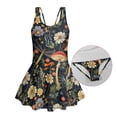 thumbnail image 5 of Xoenoiee Mushroom Dragonfly Daisy Flower Print Girls Swim Dress Sleeveless Swimwear One Piece Swimsuit with Skirt, UPF 50+ Toddler Kids Bathing Suit for Beach, Size 3-4 Years, 5 of 7
