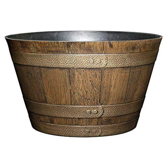 Classic Home and Garden S1027D-265R Whiskey Barrel, 20.5", Distressed Oak