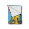 thumbnail image 2 of City Love Soft Flannel Fleece Throw Blanket, Sea View with Colorful Buildings Urban Life Composition with Boats Photography, Cozy Plush for Indoor and Outdoor Use, 50" x 60", Multicolor, by Ambesonne, 2 of 6