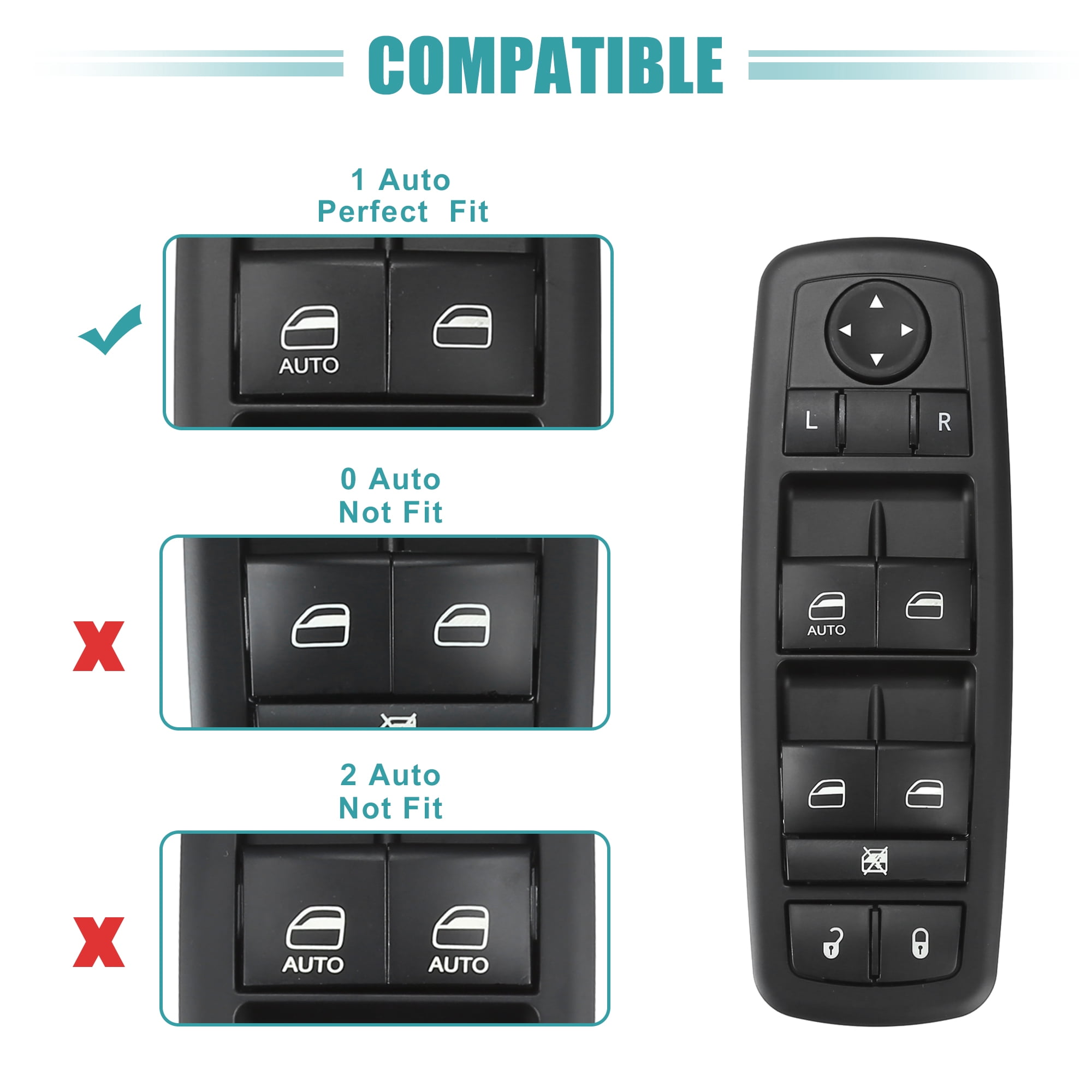 Unique Bargains Front Left Driver Side Power Window Switch for Jeep Liberty 2011-2012