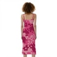 thumbnail image 2 of Pink Digital Camo Pattern Print Slim Fit Midi Cami Dress, Camo Camouflage Fashion Summer Maxi Sexy Casual Dress For Women, 2 of 4