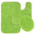 thumbnail image 2 of Gorgeous Home Linen 3pc Bathroom Soft Rug Set Large Rug , Contour Mat, and Toilet Lid Cover Rubber Backing Solid Color Lime Green #6, 2 of 6