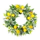 thumbnail image 1 of Corona de para puerta de entrada, corona de verano y primavera, decorativa con amarillo artificial de 45 cm para valla, patio, ventana,, 1 of 9