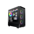 thumbnail image 5 of MONTECH X5- ATX Mid-Tower Gaming PC Case, High Airflow, 3x 140mm and 1x 120mm ARGB Fans Pre-installed, Glass Side Panel, Carbon Print Accents, GPU Holder Included, Black, 5 of 8