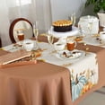 thumbnail image 6 of Table Runner 70 Inches Long for Kitchen Dining, Orange White Pumpkin Fall Dresser Scarf Farmhouse, Dining Table Decorations for Wedding/Parties, Thanksgiving Floral Leaves Rustic 13 x 70 In, 6 of 9