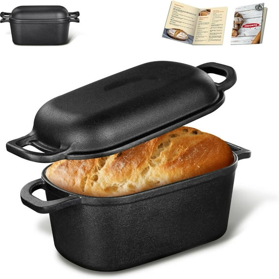 "4.6 Quart Oval Dutch Oven for Bread Baking, Cast Iron Sourdough Bread Pan with Lid, Bread Loaf Pan for Homemade Bread "