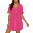 thumbnail image 2 of Horkkom Nightgowns for Women Short Sleeve Button Down Mini Night Dress Summer Casual Soft Comfy Sleep Shirts XXL, 2 of 7