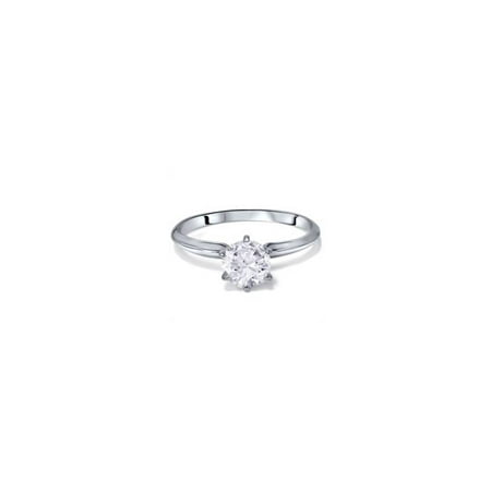 14k Wg Diamond Solitaire - 1Ct Solitaire Diamond Ring 14K Wg Sz 6.5