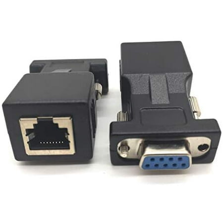Qaoquda DB9 RS232 Female to RJ45 Female Serial Port Extender to Port to ...
