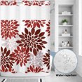 thumbnail image 1 of No Hook Shower Curtain, Red Floral Shower Curtains for Bathroom with See Through Top Window, Vintage Abstract Art Farmhouse Waterproof & Washable Bath Curtain Stall 48"x72", 1 of 2