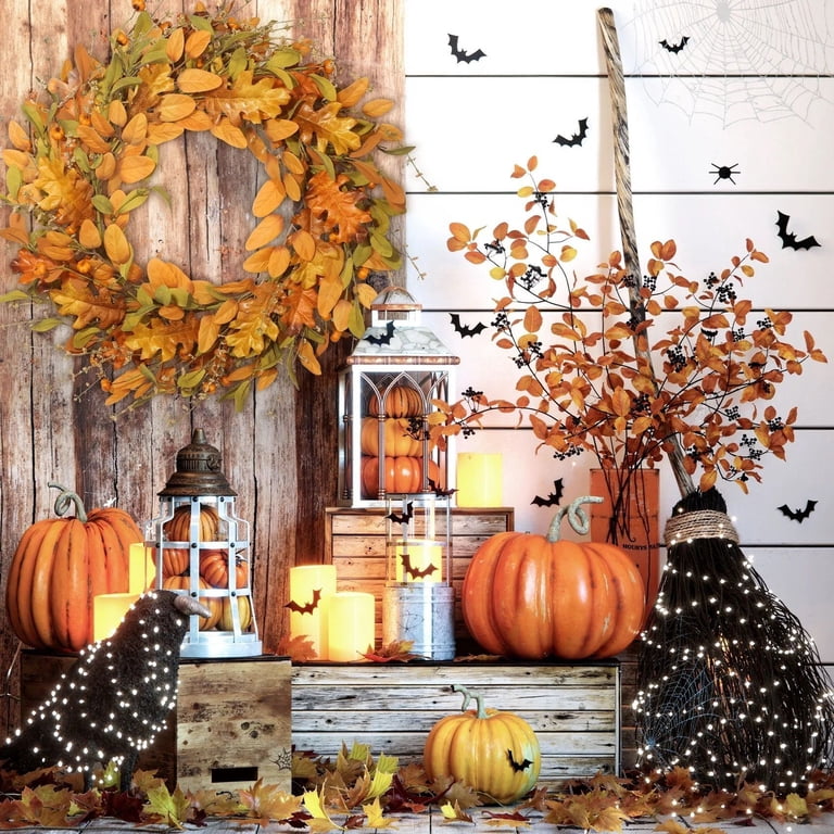 Scidweet 22 Inch Fall Wreath, Artificial Mixed Leaves photo 7