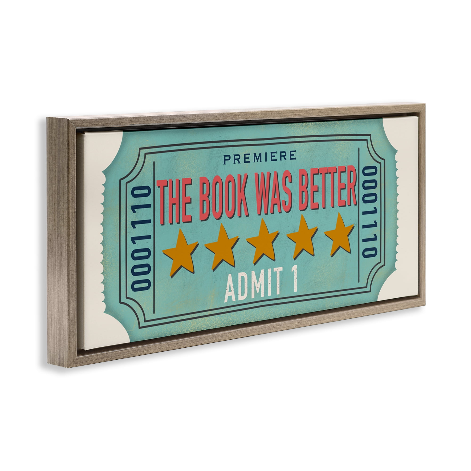 Stupell Industries The Book Was Better Brown Framed Floater Canvas Wall Art, design by Julia Frost