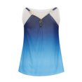 thumbnail image 4 of JINMGG Tank Tops for Women under $5,Fashion Women Summer Print Zipper Sleeveless V-Neck Shirt Vest Camis Blouse Tops Blue M, 4 of 5