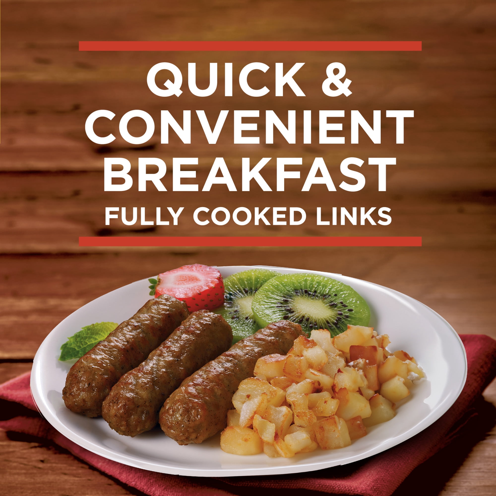 Banquet Brown'N Serve Beef Fully Cooked Sausage Links, 6g Protein per Serving, Frozen Breakfast, 6.4 oz.