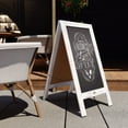 thumbnail image 3 of Flash Furniture Canterbury 40" x 20" Whitewashed Wooden Indoor/Outdoor A-Frame Magnetic Chalkboard Sign Set - 8 Chalk Markers, 10 Stencils, 2 Magnets, and Eraser, 3 of 9