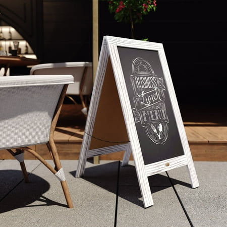 Alamont Home - Canterbury 20"W x 2-26"D x 40"H Magnetic A-Frame Chalkboard - White Wash